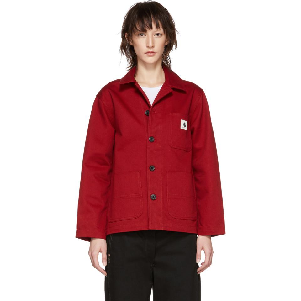 Carhartt WIP Cotton Red Menson Jacket - Lyst