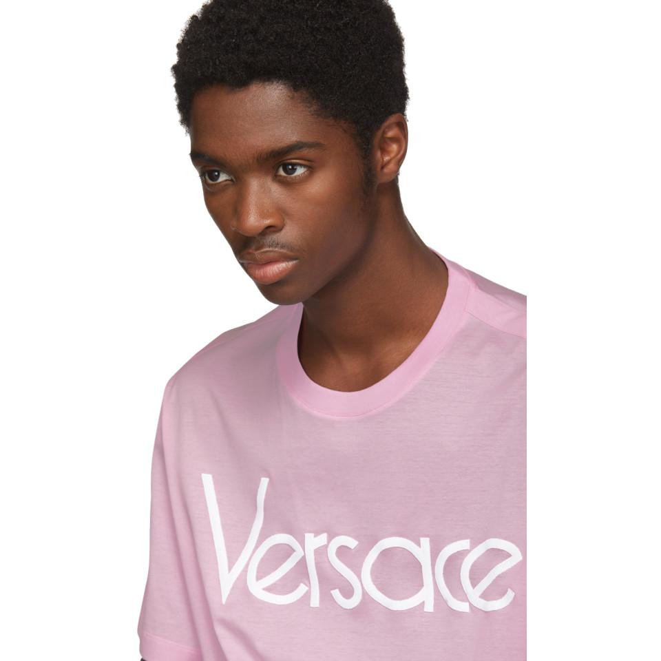 Versace Pink Vintage Logo T-shirt for Men | Lyst
