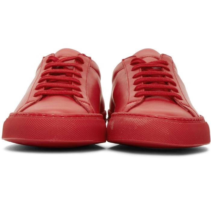 Common Projects Red Original Achilles Low Sneakers | Lyst