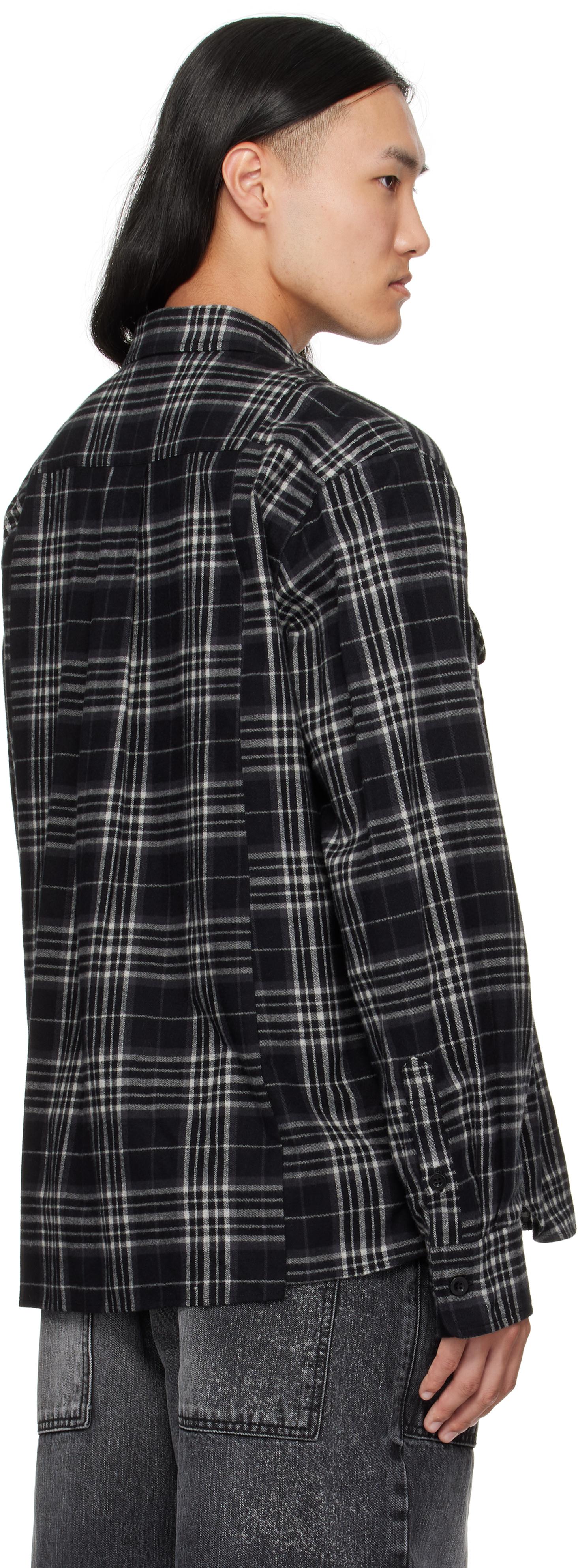 Sacai Plaid Flannel Shirt in Black for Men | Lyst