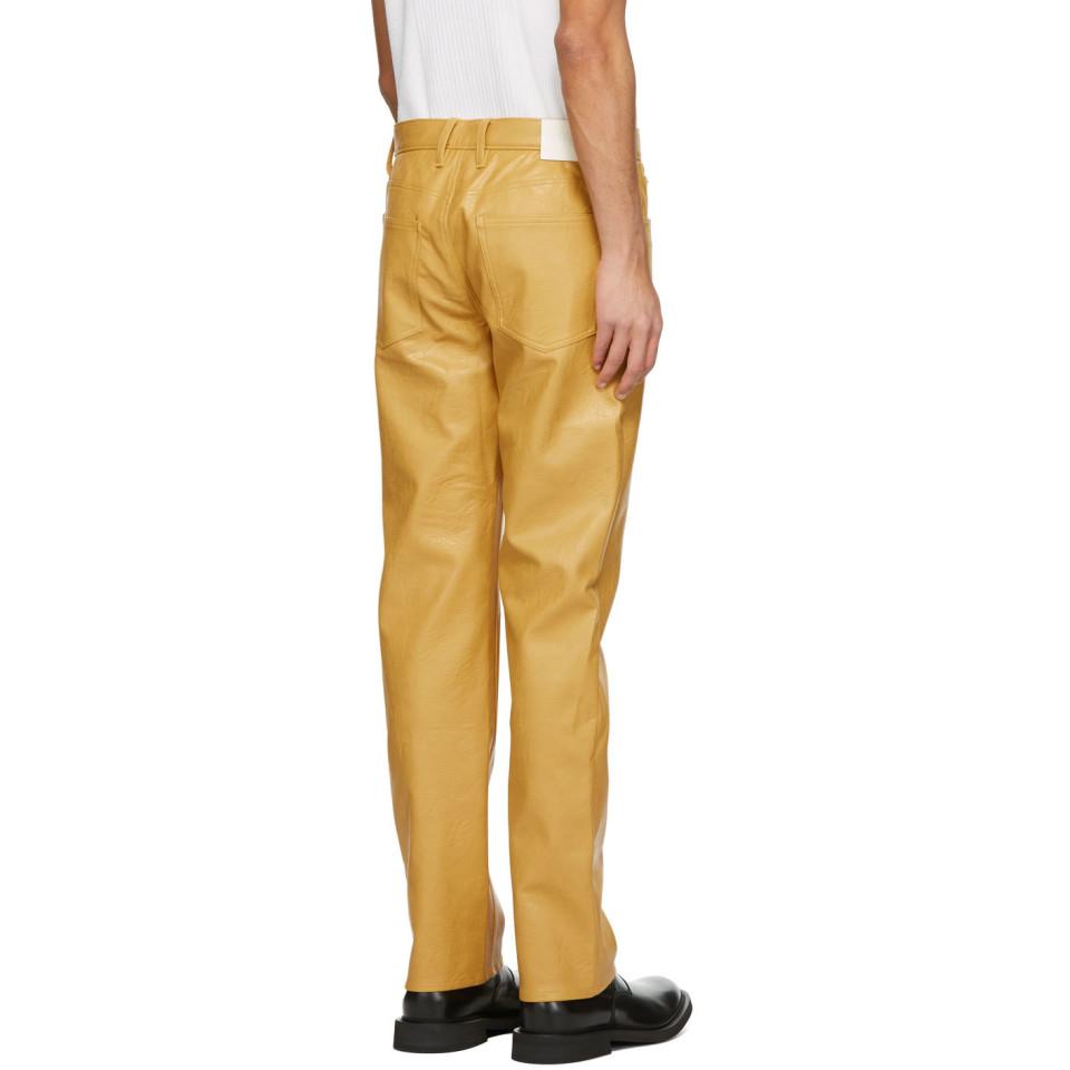 yellow pleather pants
