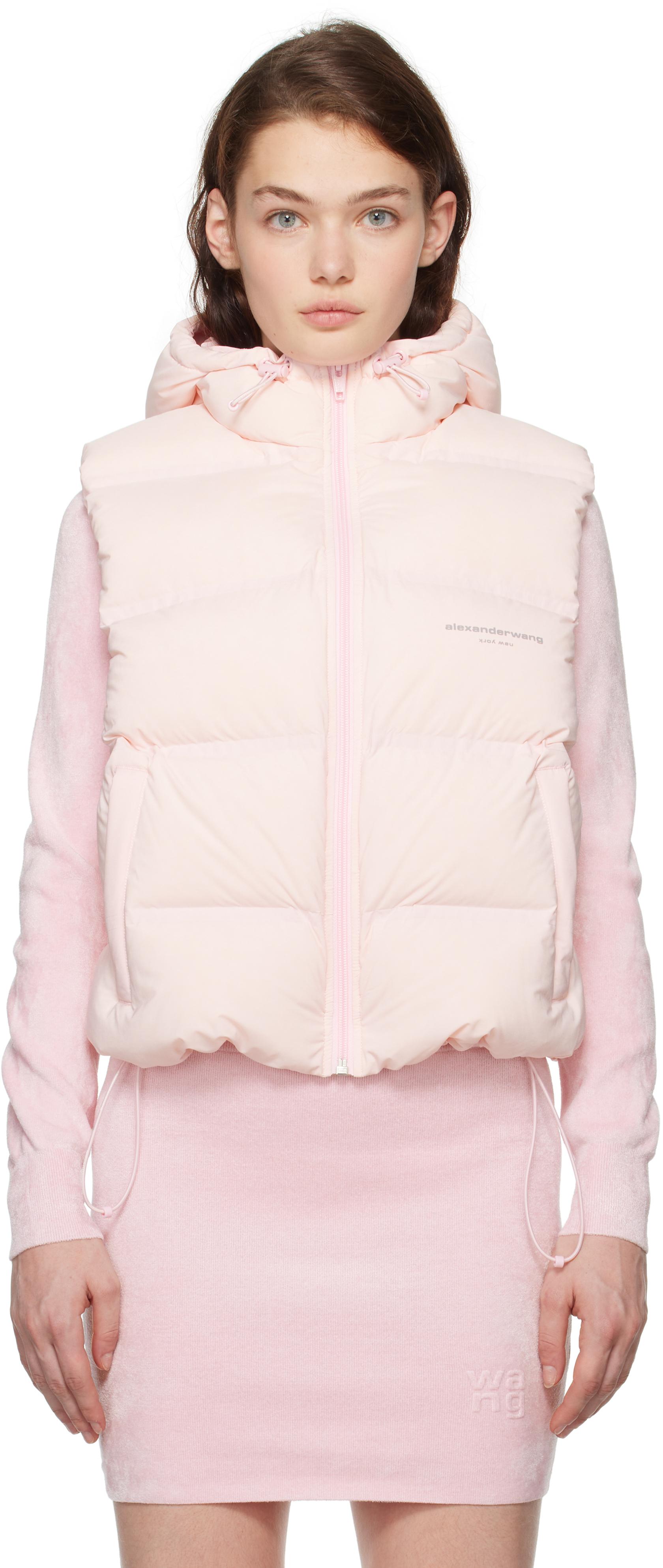 Alexander Wang レディース ピンク クロップド フード パファー