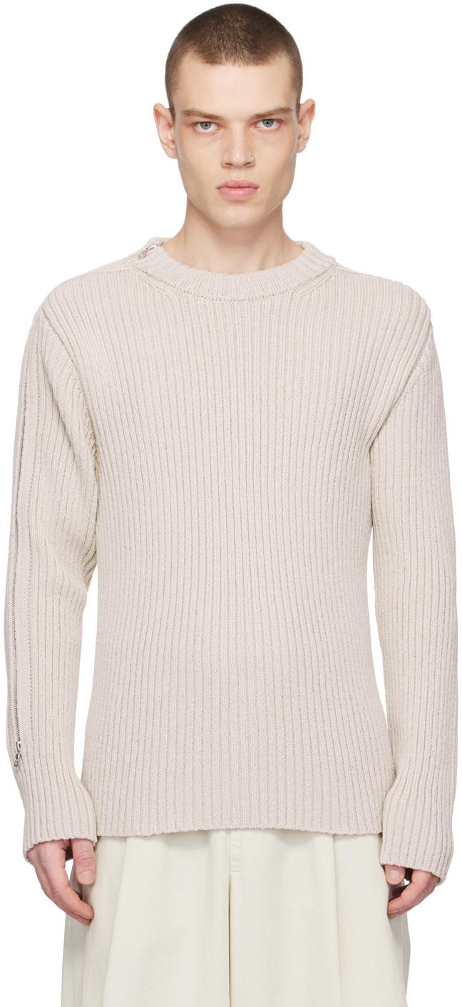 Dries Van Noten メンズ グレー クルーネックセーター セーター & ニット