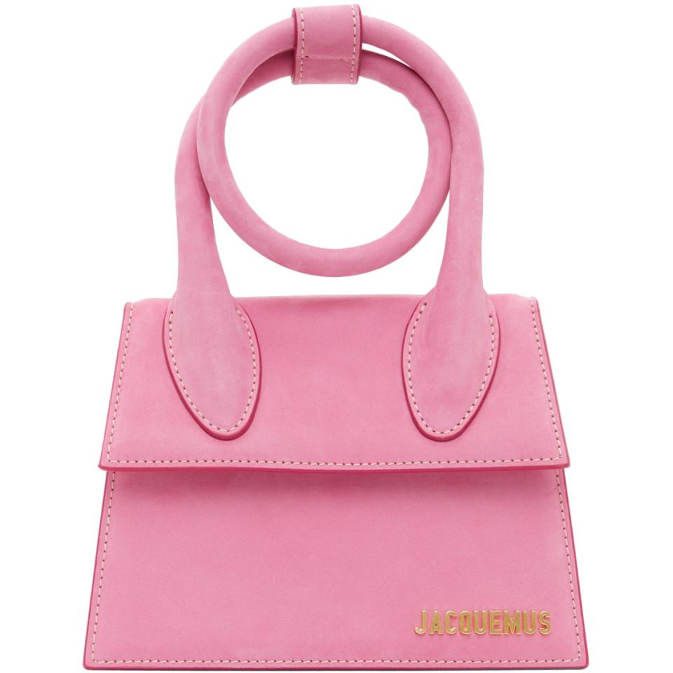 Jacquemus Pink Suede Le Chiquito Noeud Bag - Lyst