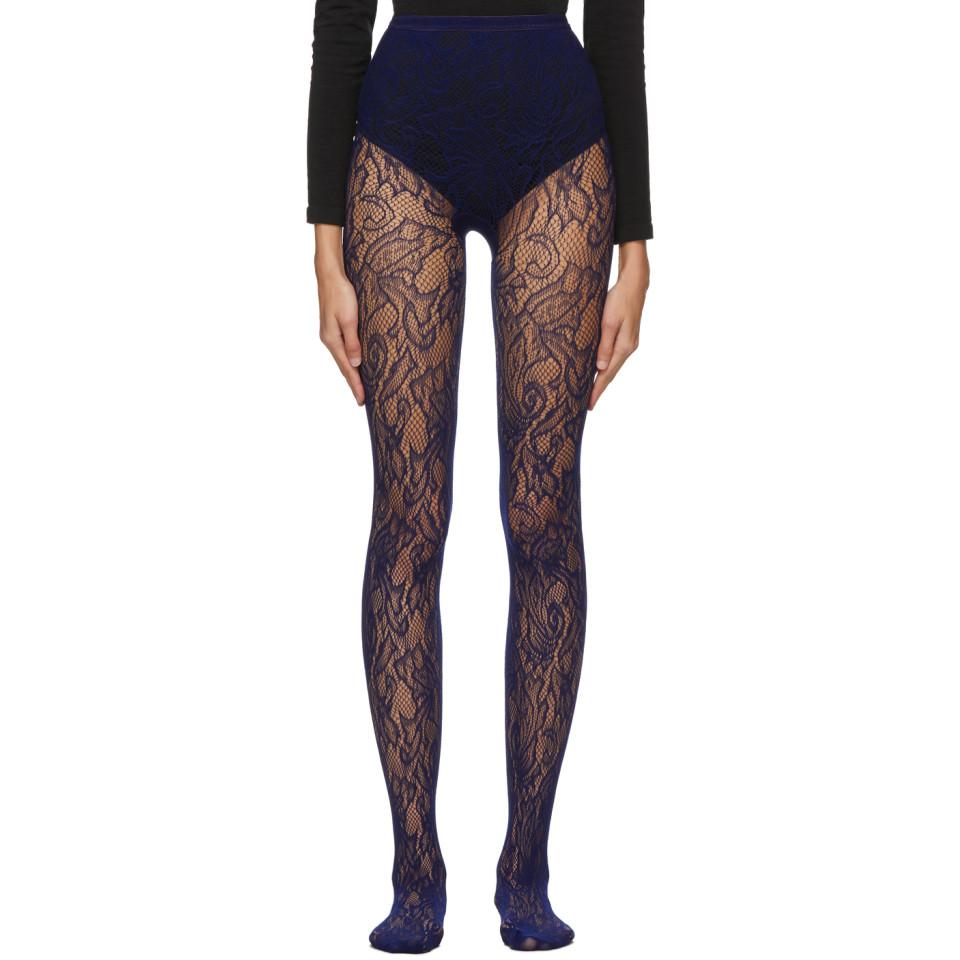 navy lace tights