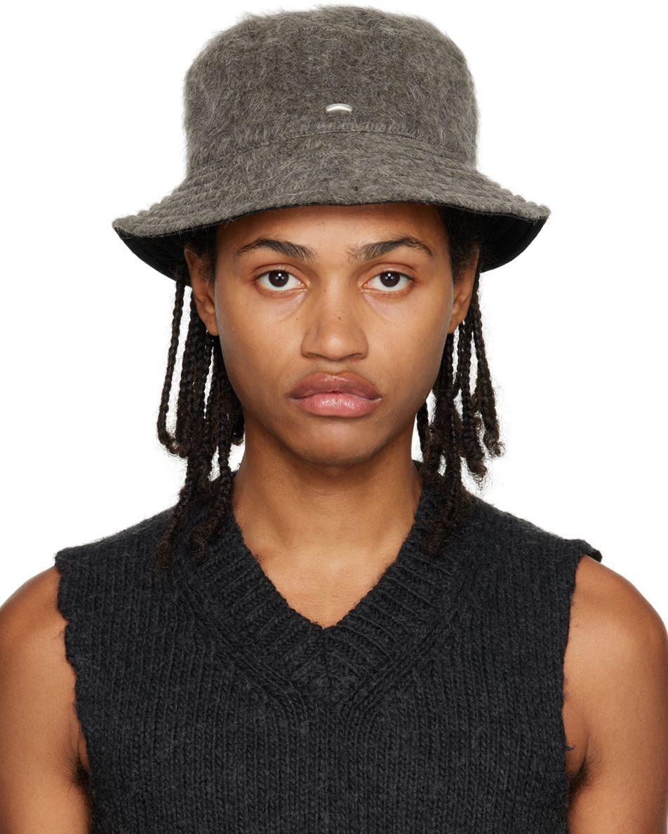 Our Legacy Gray Hairy Bucket Hat in Black for Men | Lyst