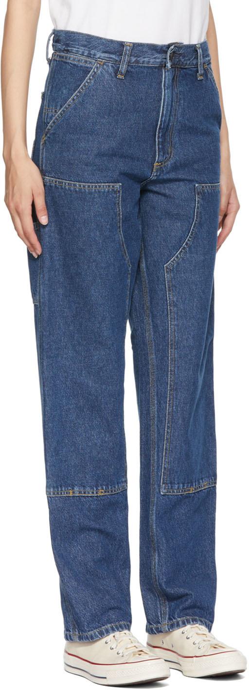 Carhartt WIP Blue Double Knee Jeans | Lyst