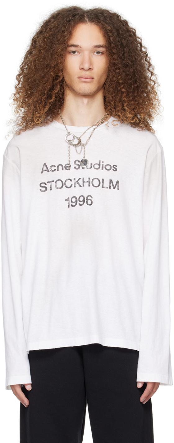 Acne Studios White Faded Long Sleeve T-shirt for Men | Lyst Canada