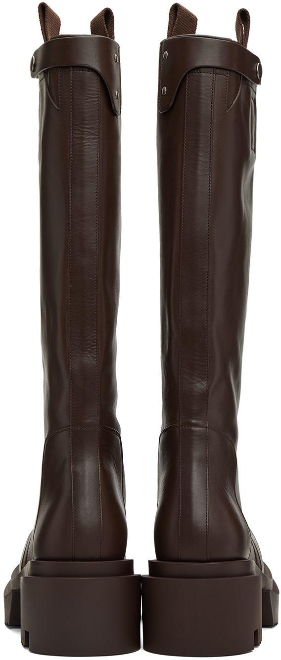 Brown Pull On Bogun Boots by Rick Owens on Sale