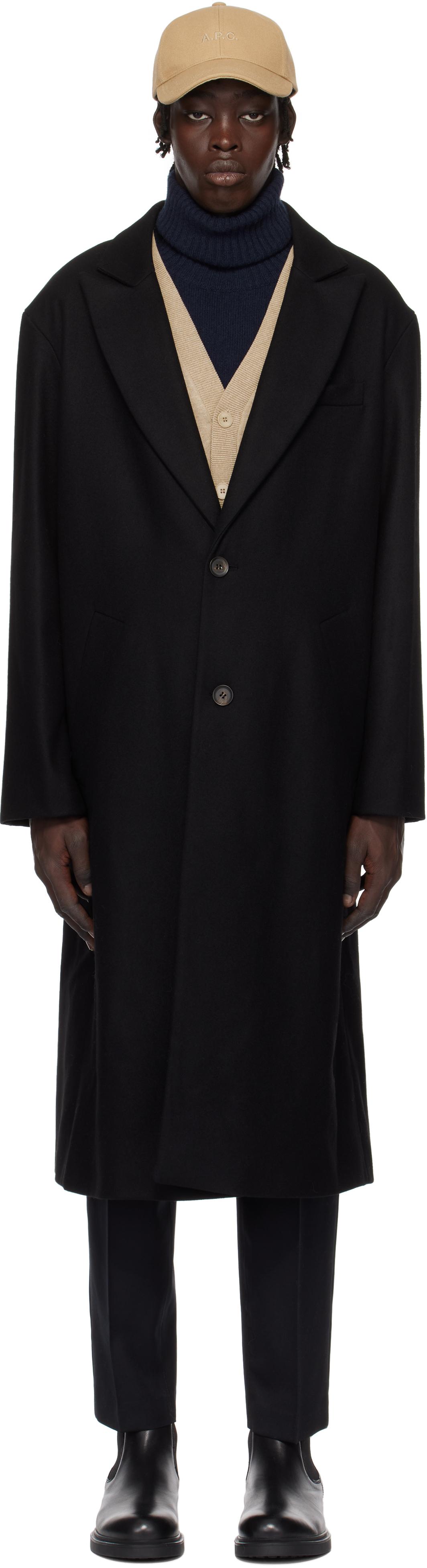 A.P.C. メンズ ブラック Charles コート コート A.P.C. メンズ ブラック Charles コート コート