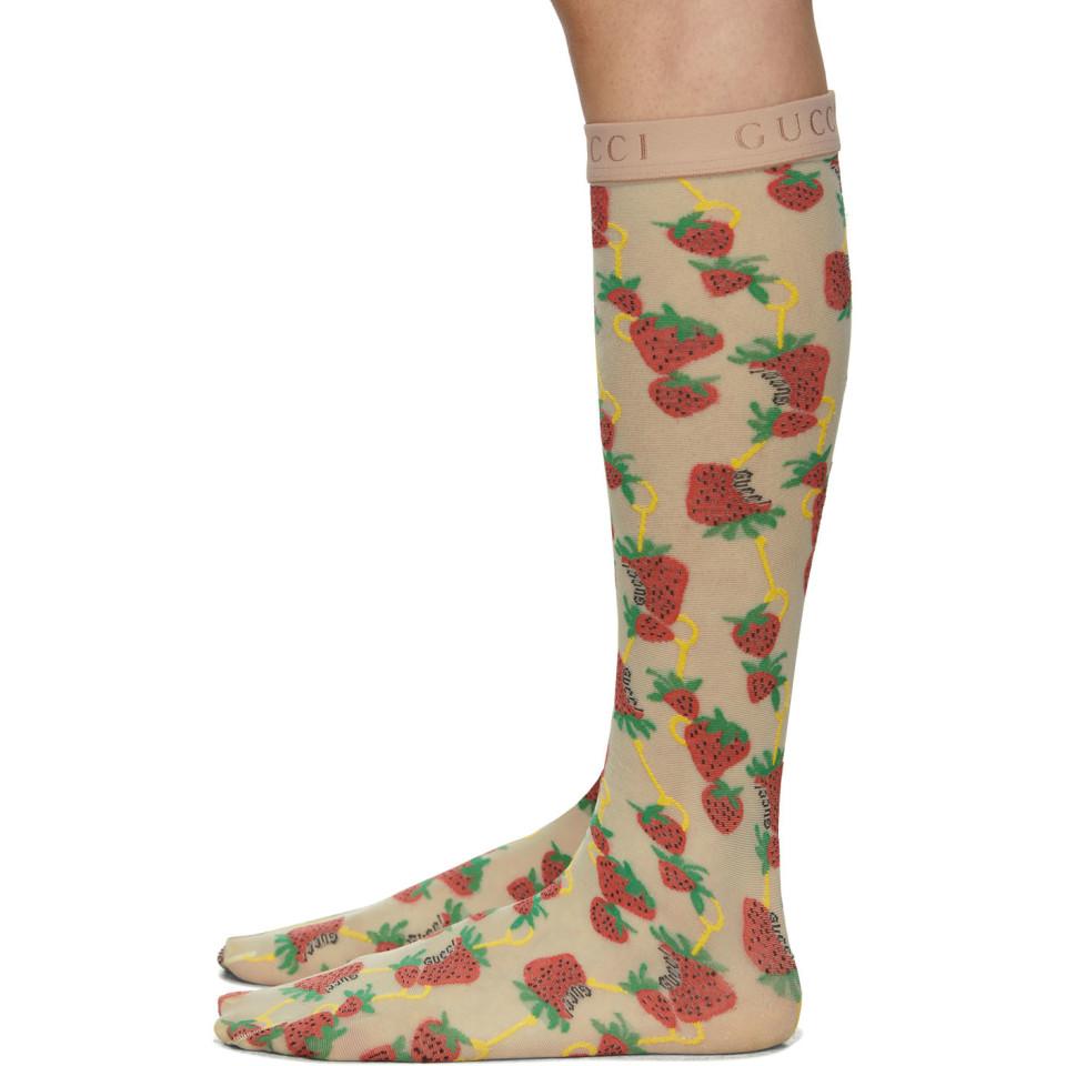 gucci strawberry socks