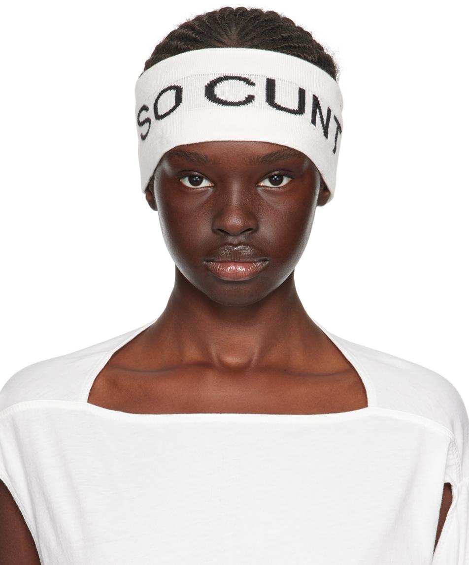 Rick Owens Off-white 'so Cunt' Headband in Brown | Lyst