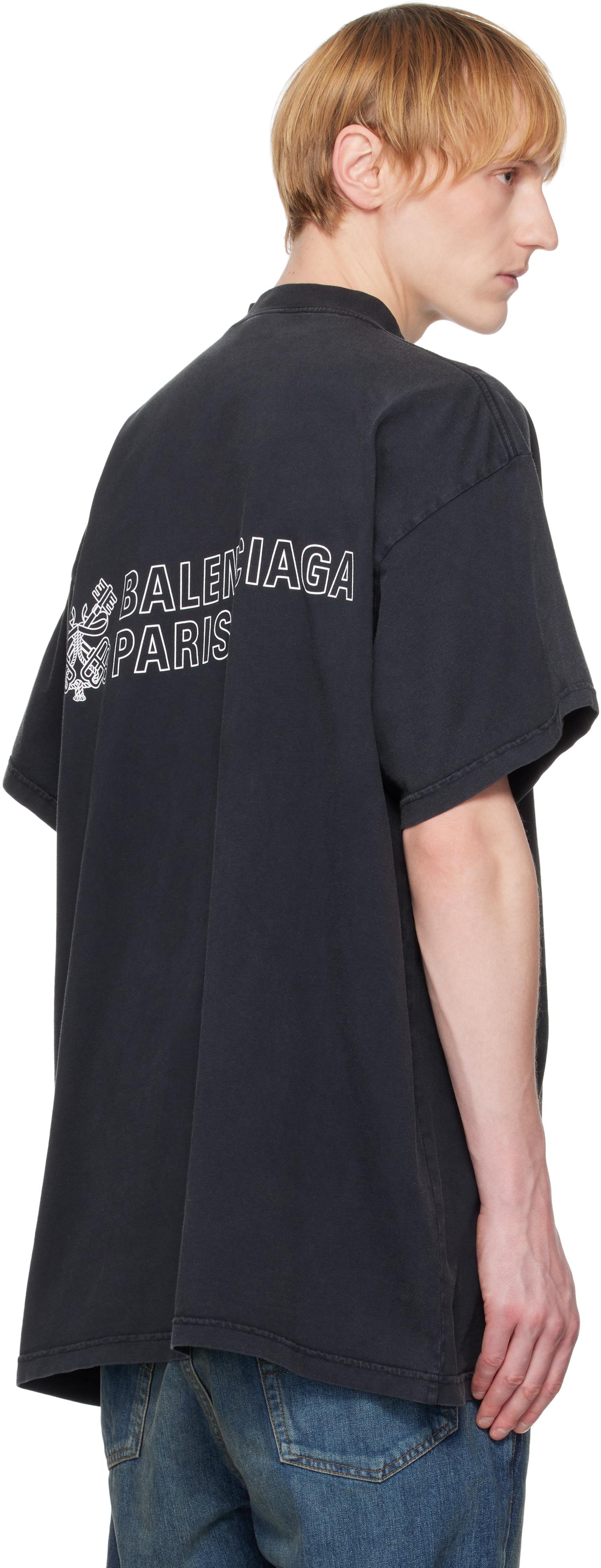 Balenciaga Key Crest Vintage Jersey Oversized T-Shirt in