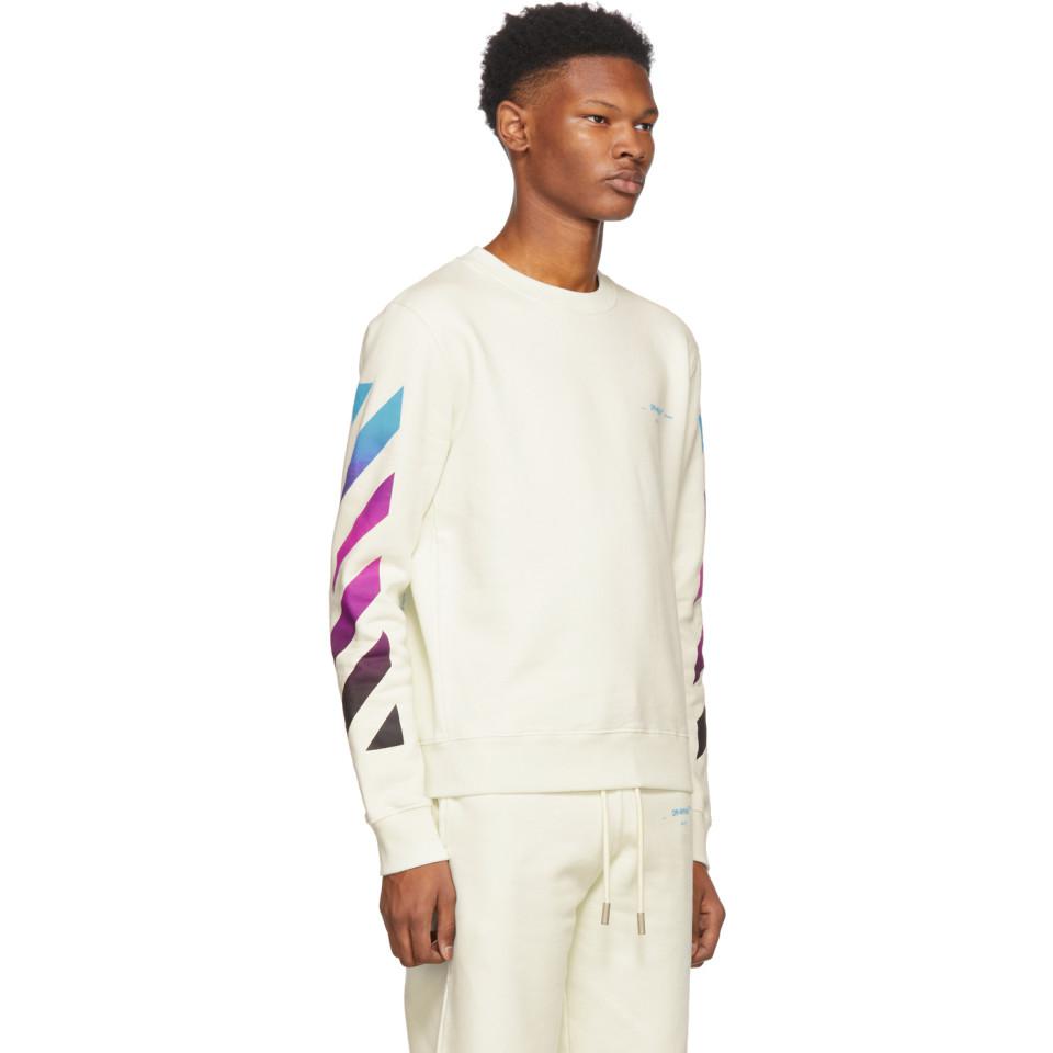 Off-White c/o Virgil Abloh White Diagonal Gradient Crewneck Sweatshirt for  Men | Lyst