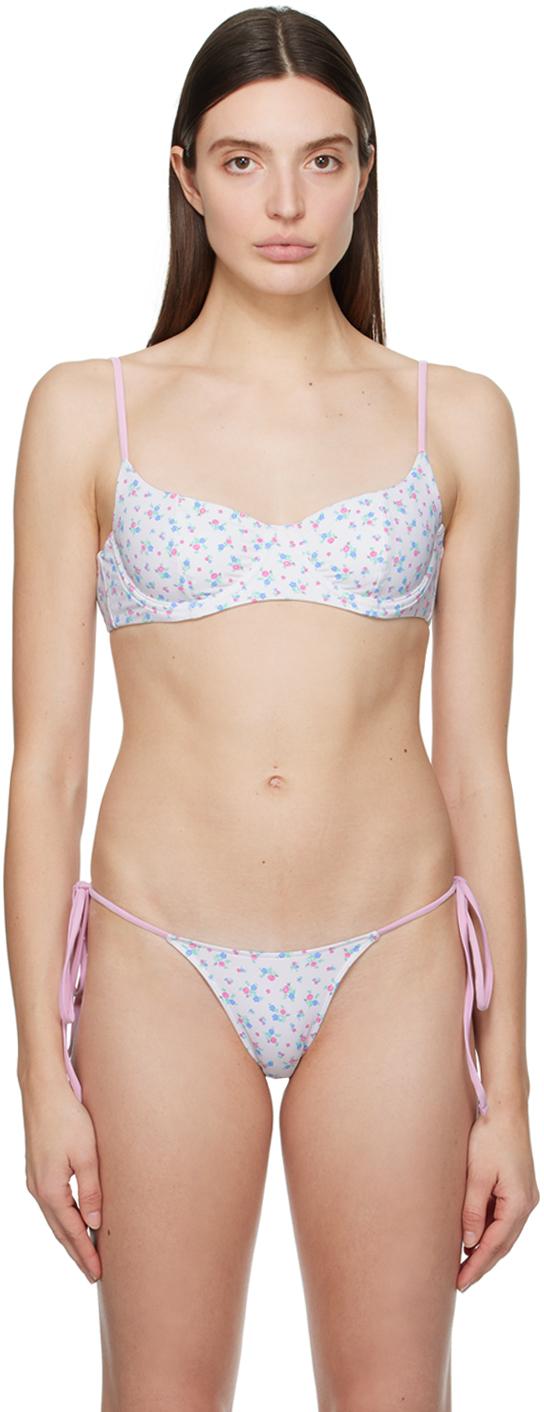 Frankie's Bikinis レディース ホワイト& Cola ビキニトップ Frankie's Bikinis レディース ホワイト& Cola ビキニトップ