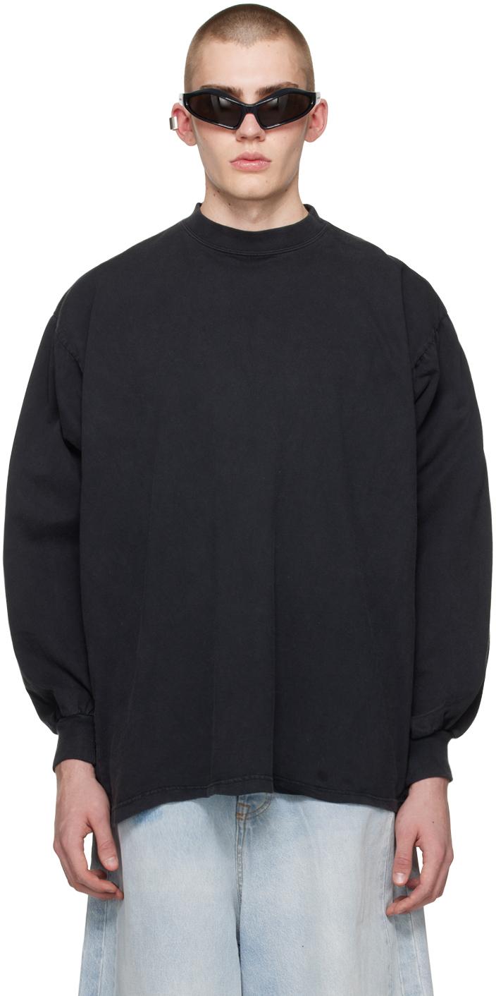 Balenciaga メンズ ブルー ロゴプリント 長袖tシャツ Tシャツ