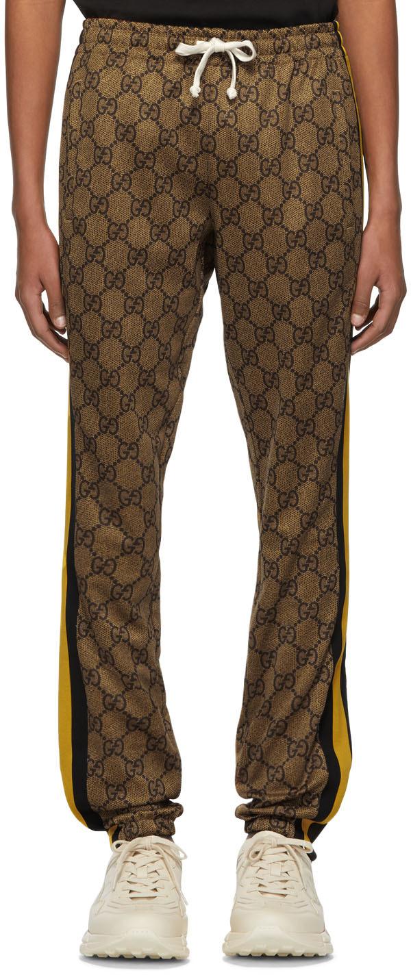 Veluddannet Rejse Formen Gucci Brown GG Striped Lounge Pants for Men - Lyst