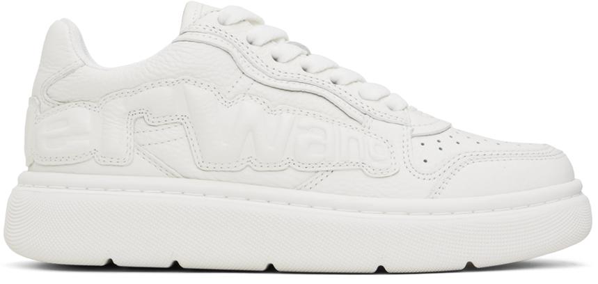 Alexander Wang ☆ピンク ペブルレザー Puff スニーカー Puff Pebble Leather Sneaker with Logo in WHITE/PINK
