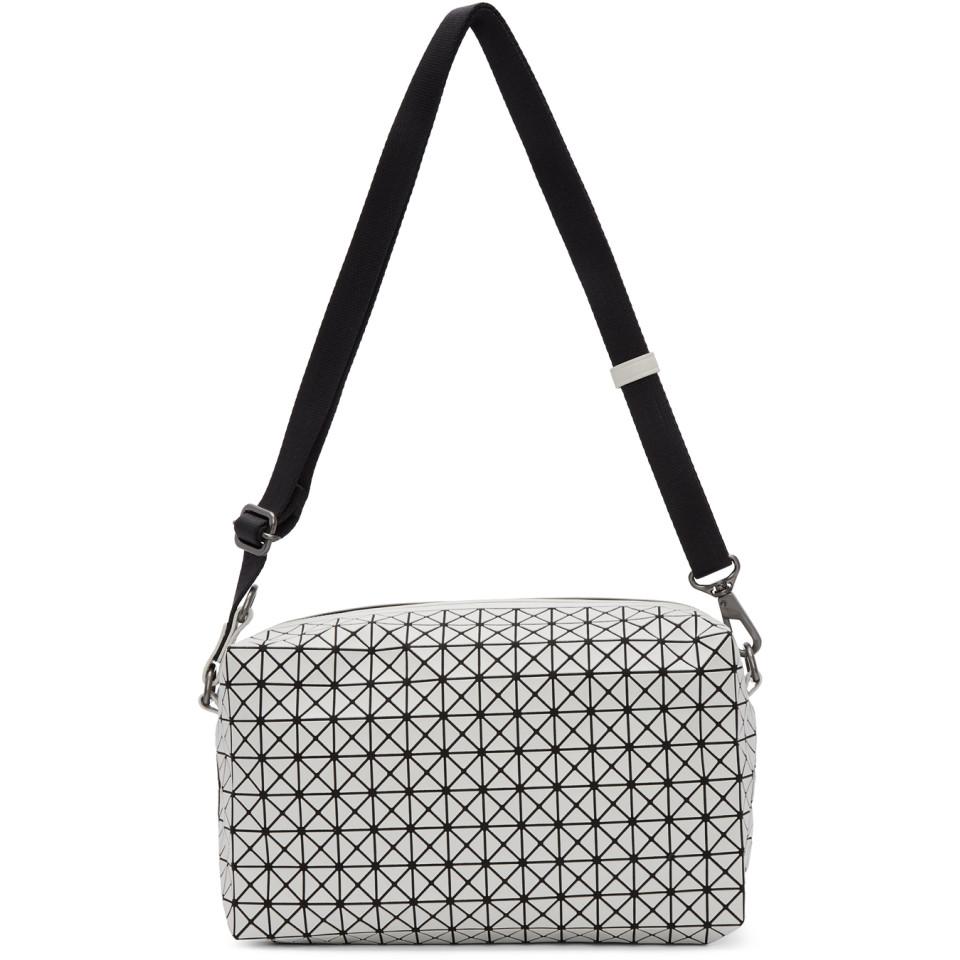 Bao Bao Issey Miyake Canvas White And Black Saddle Bag for Men Lyst
