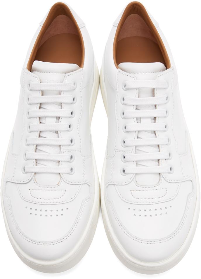 BOSS by HUGO BOSS Leather White Baltimore Tennis Sneakers for Men | Lyst