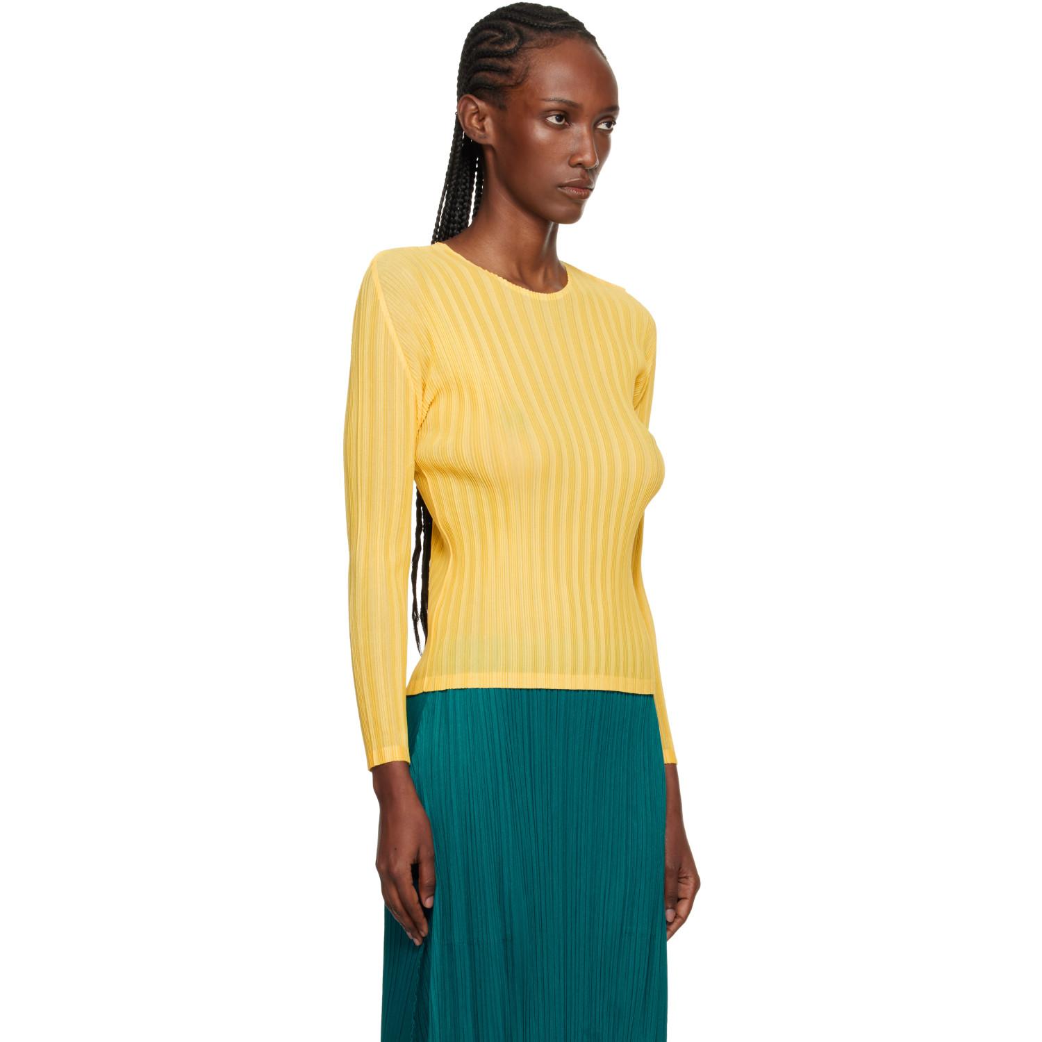 Yellow Pleats Please Issey Miyake Tops for Women | Lyst