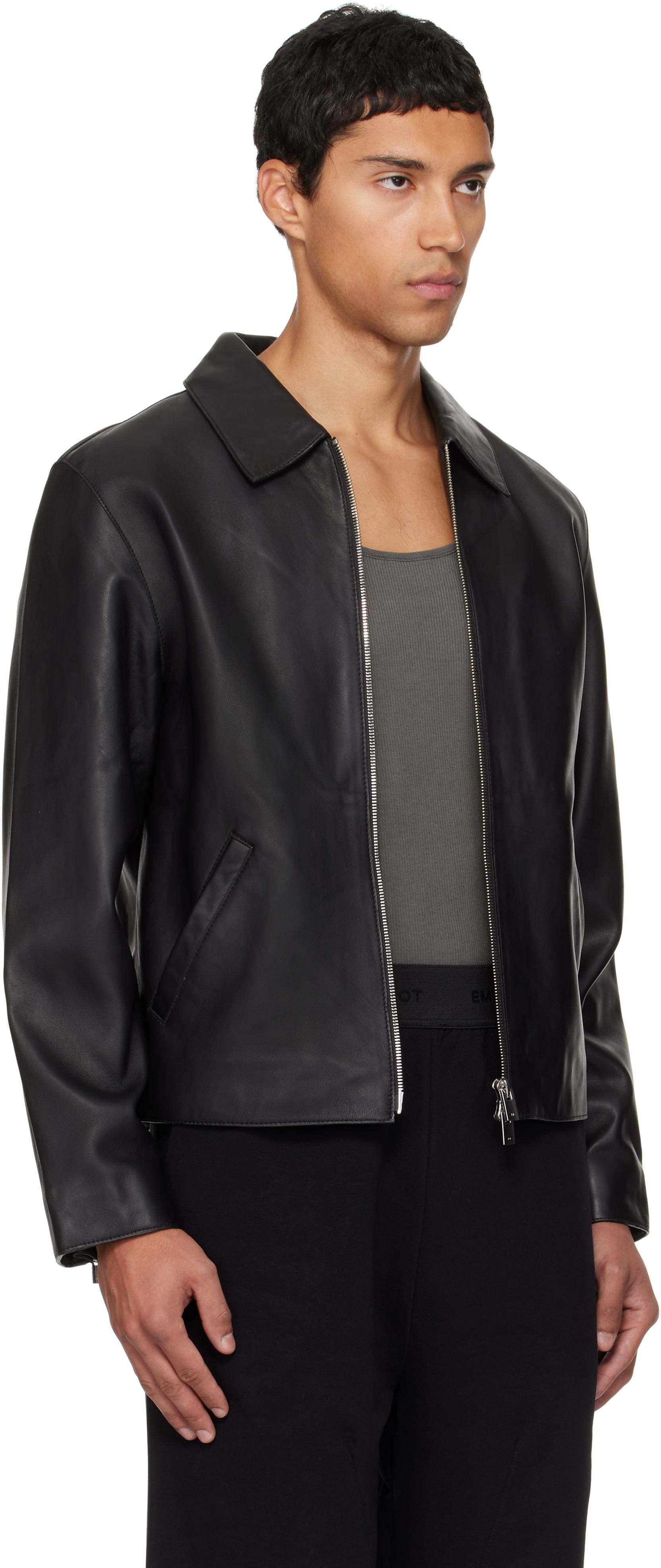 HELIOT EMIL Radiant Leather Jacket in Black for Men | Lyst