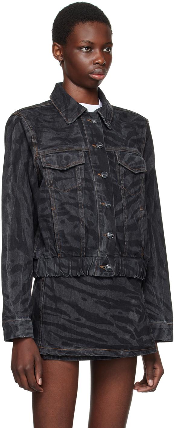 Black denim jacket and skirt hot sale