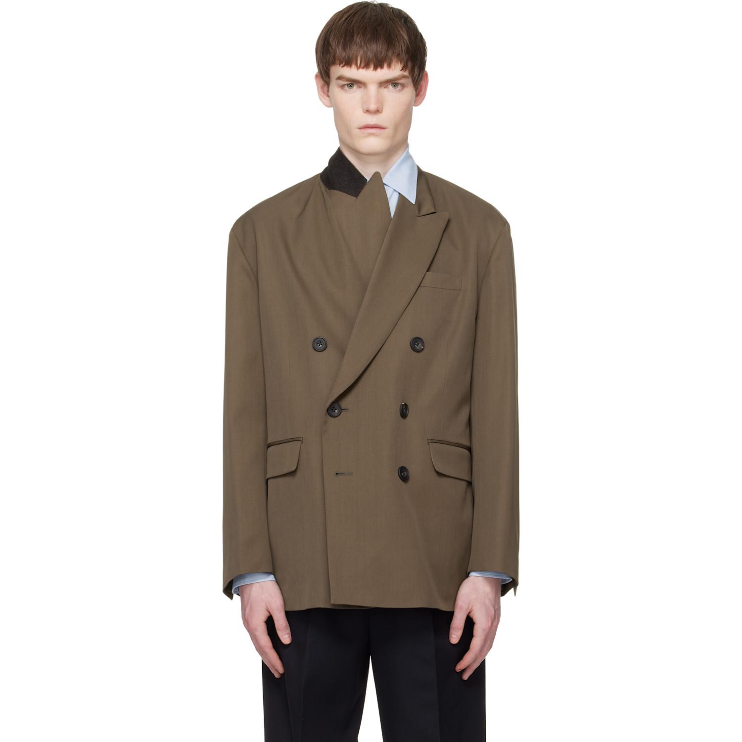 Ssstein Taupe Oversized Double Breasted Blazer in Brown for Men | Lyst