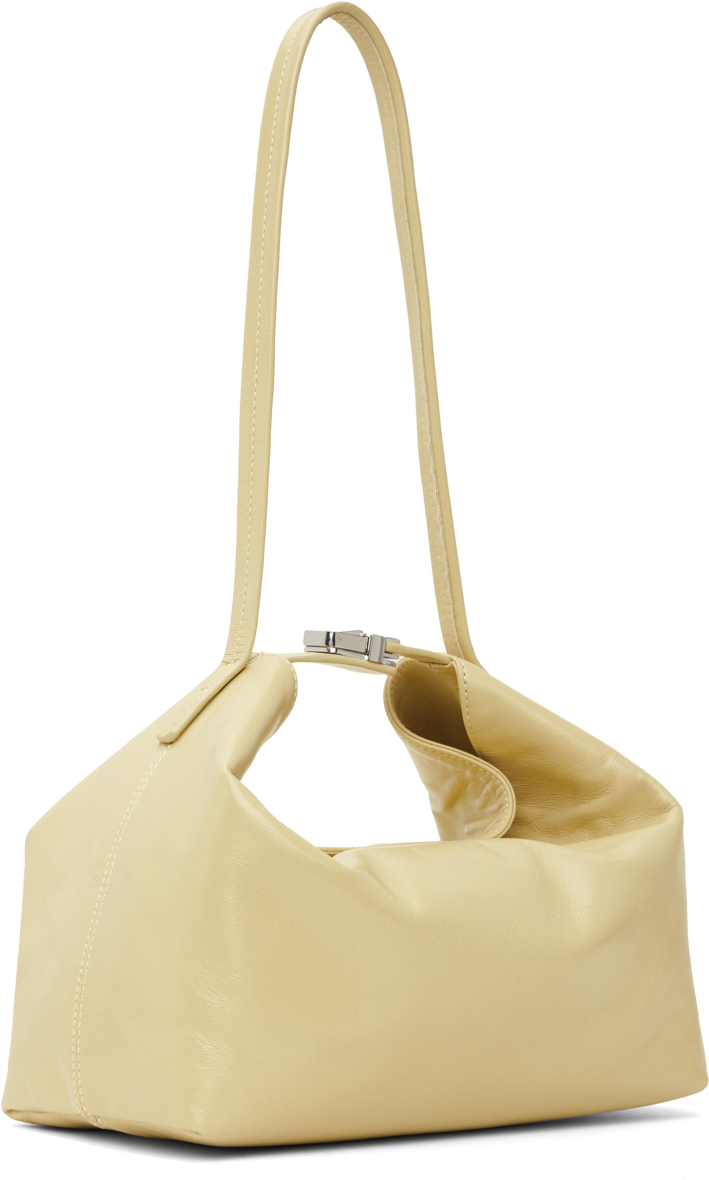 BY FAR Off- Bea Creased Leather Bag in Yellow Lyst UK