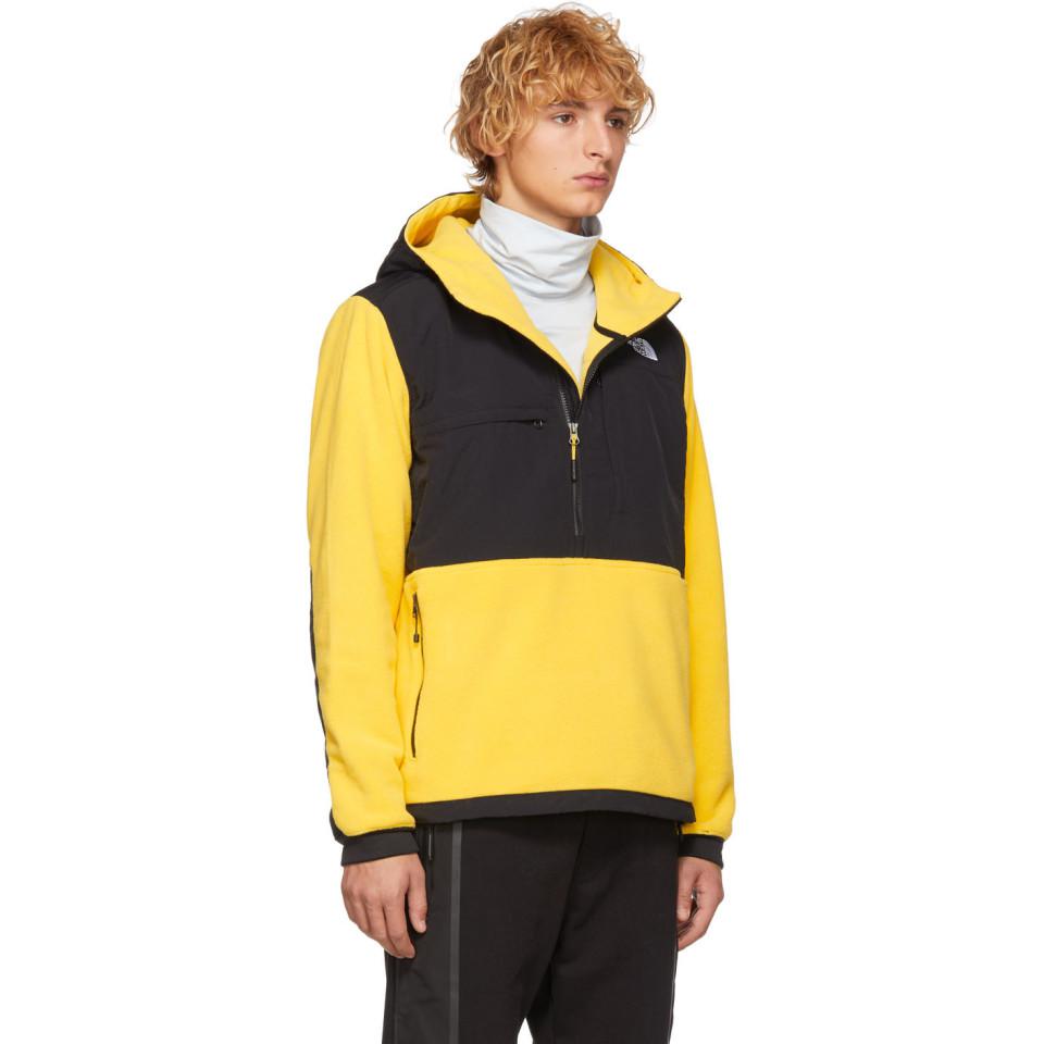 The North Face Fleece Yellow And Black Denali Anorak Jacket for Men - Lyst