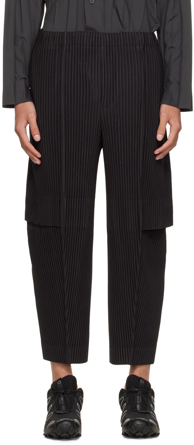 Homme Plissé Issey Miyake Black Pleated Cargo Pants for Men | Lyst Canada