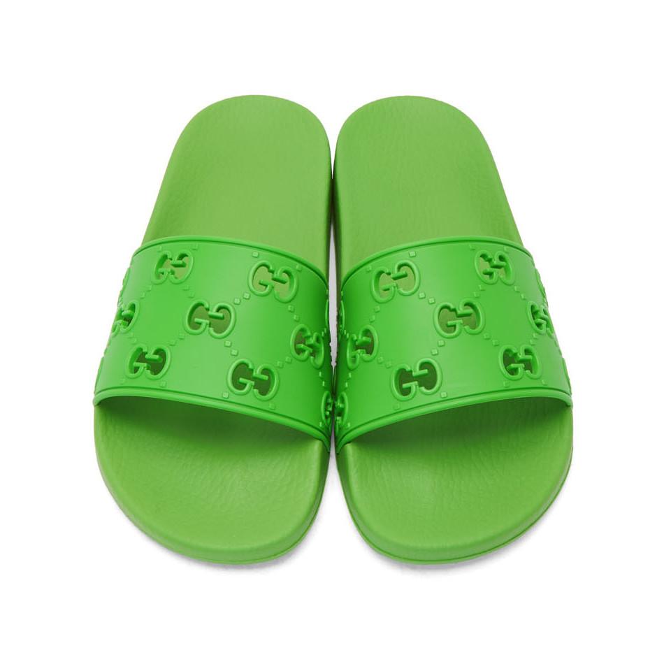 Gucci pursuit gg cheap logo pool slides