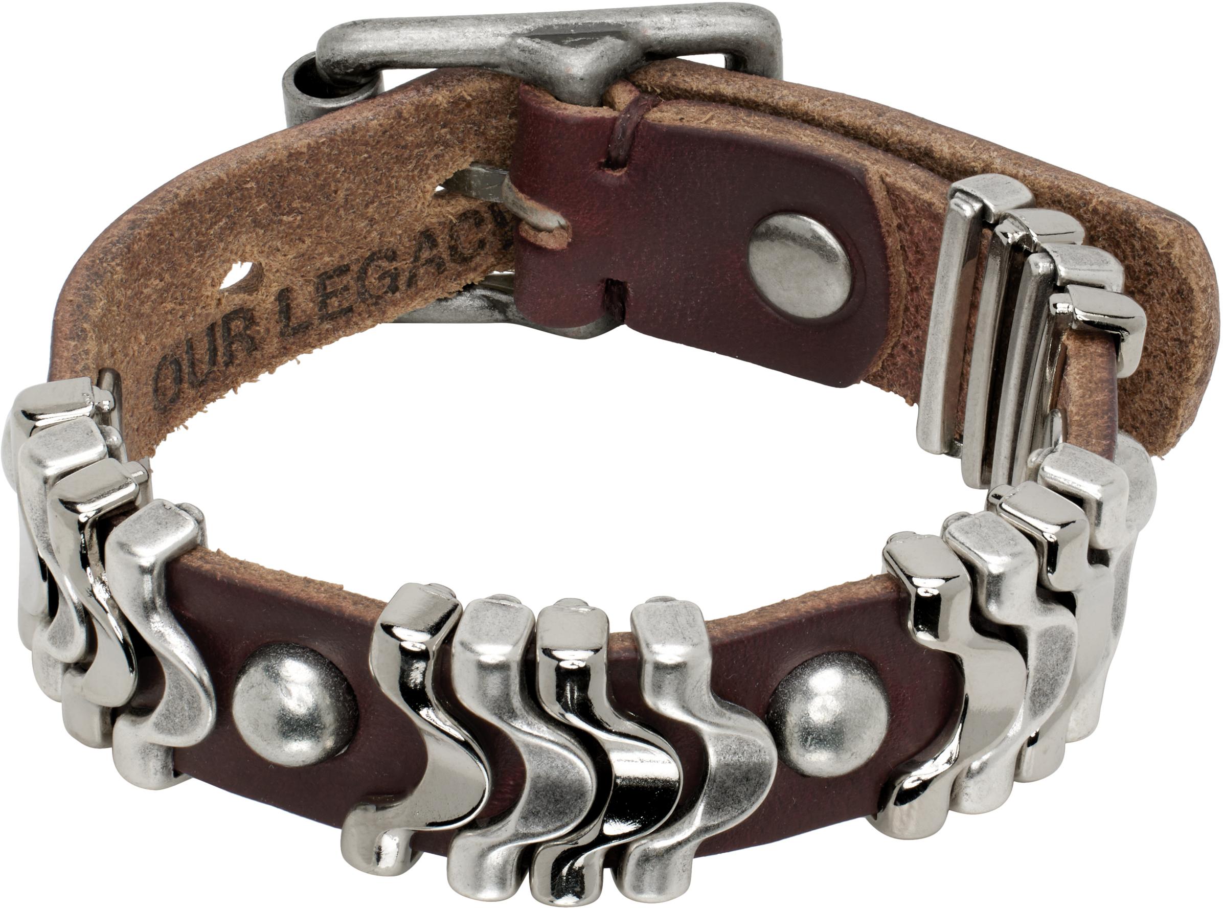 our legacy ブレスレット OUR LEGACY - SUPER SLIM BRACELET Deep Black Leather | River