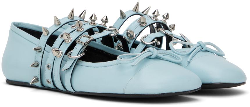 Abra Spike Ballerina Flats in Black | Lyst
