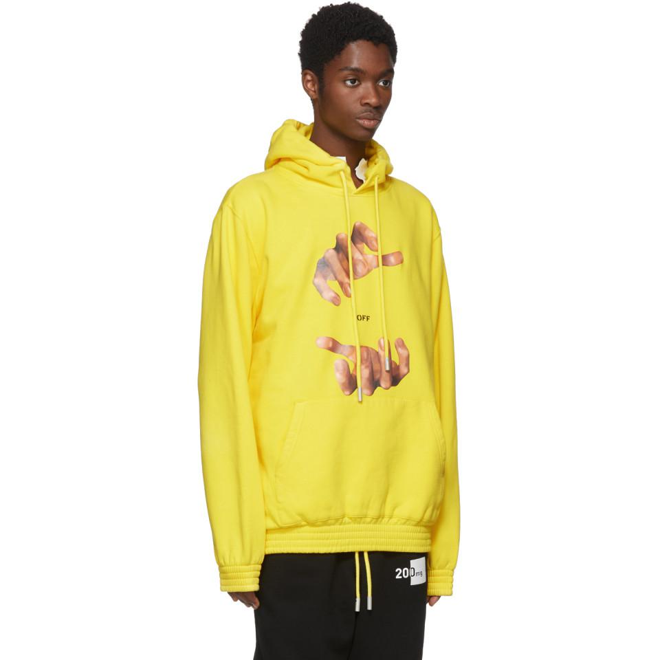 Off-White c/o Virgil Abloh Cotton Yellow Hands Hoodie for Men | Lyst