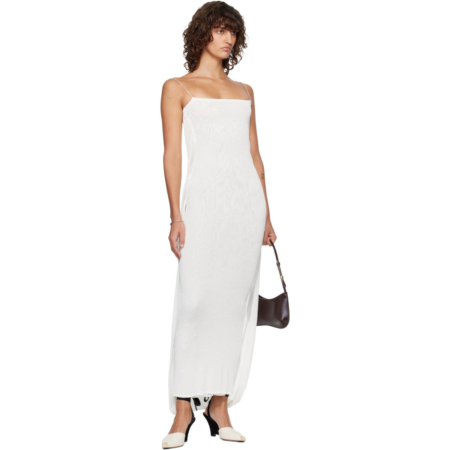 Jacquemus Off- 'The Plumetis Knit' Maxi Dress in Black