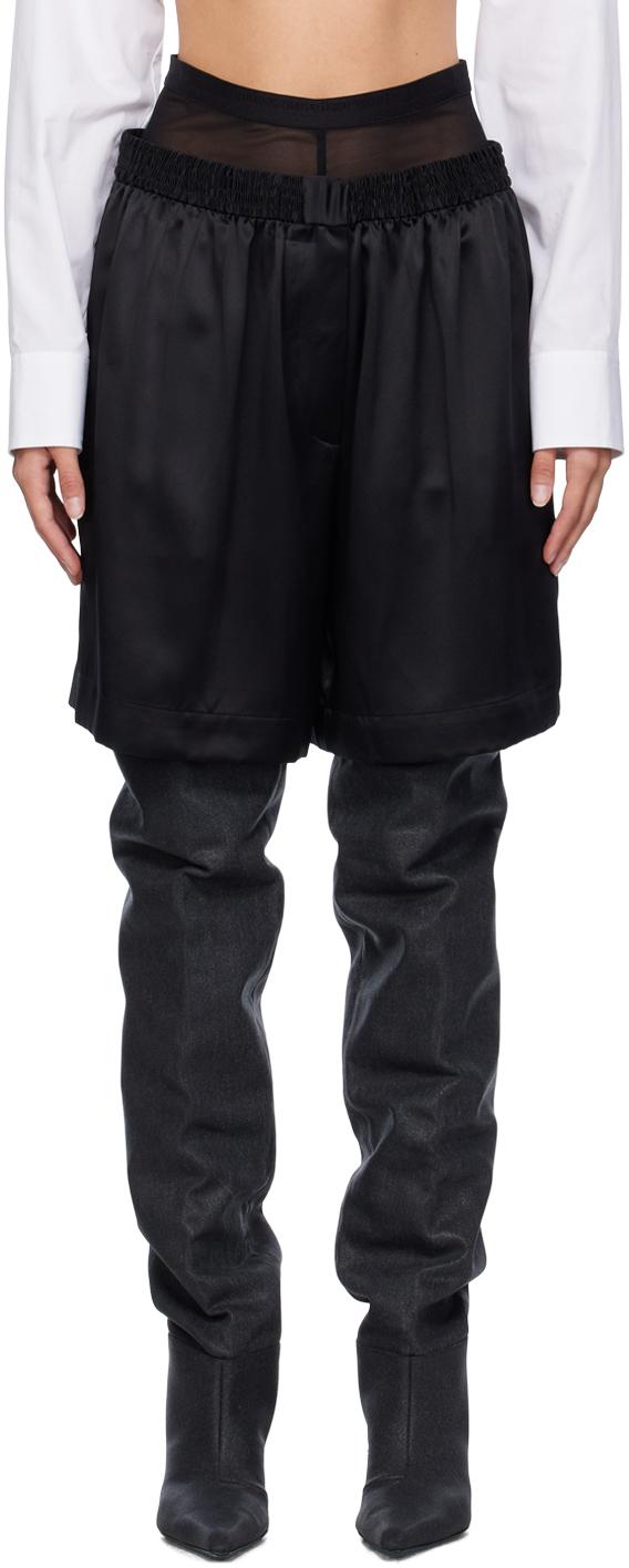 Alexander Wang レイヤードショーツ Alexander Wang レディース ブラック レイヤード ボクサー