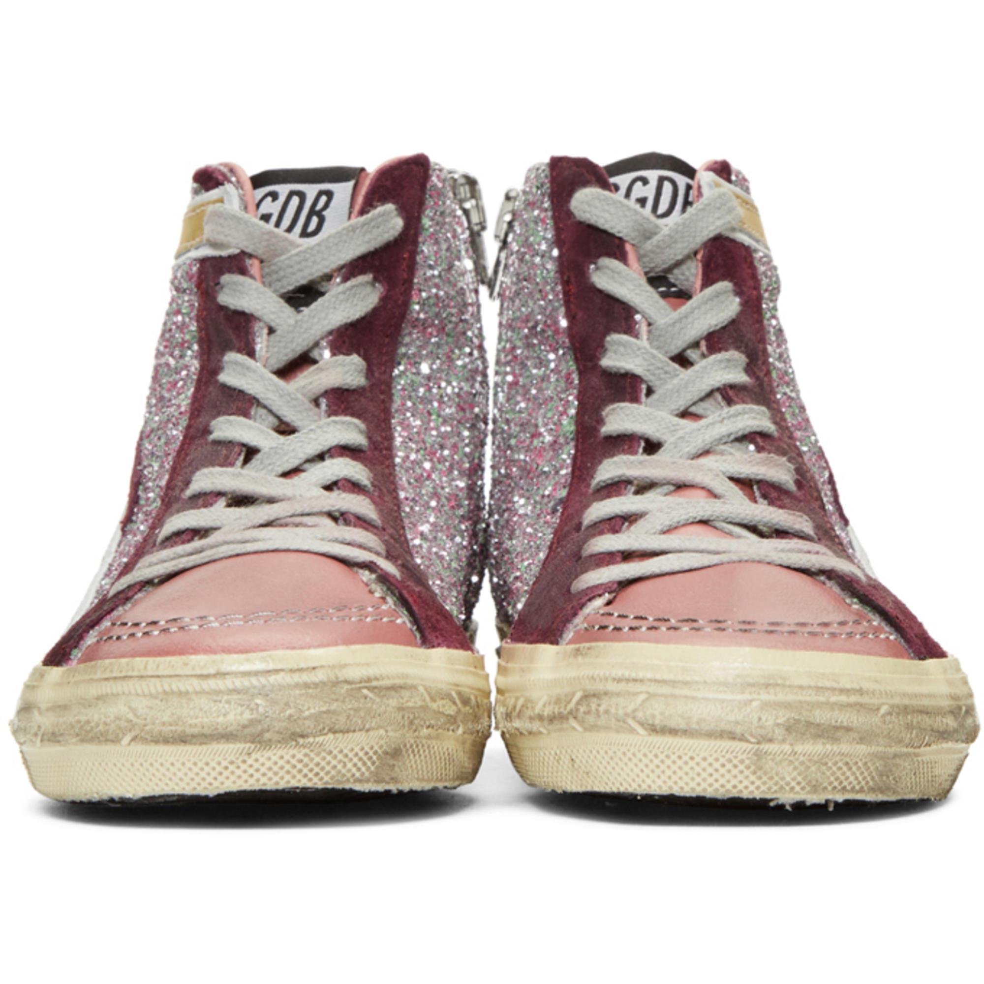 pink sparkle high top sneakers