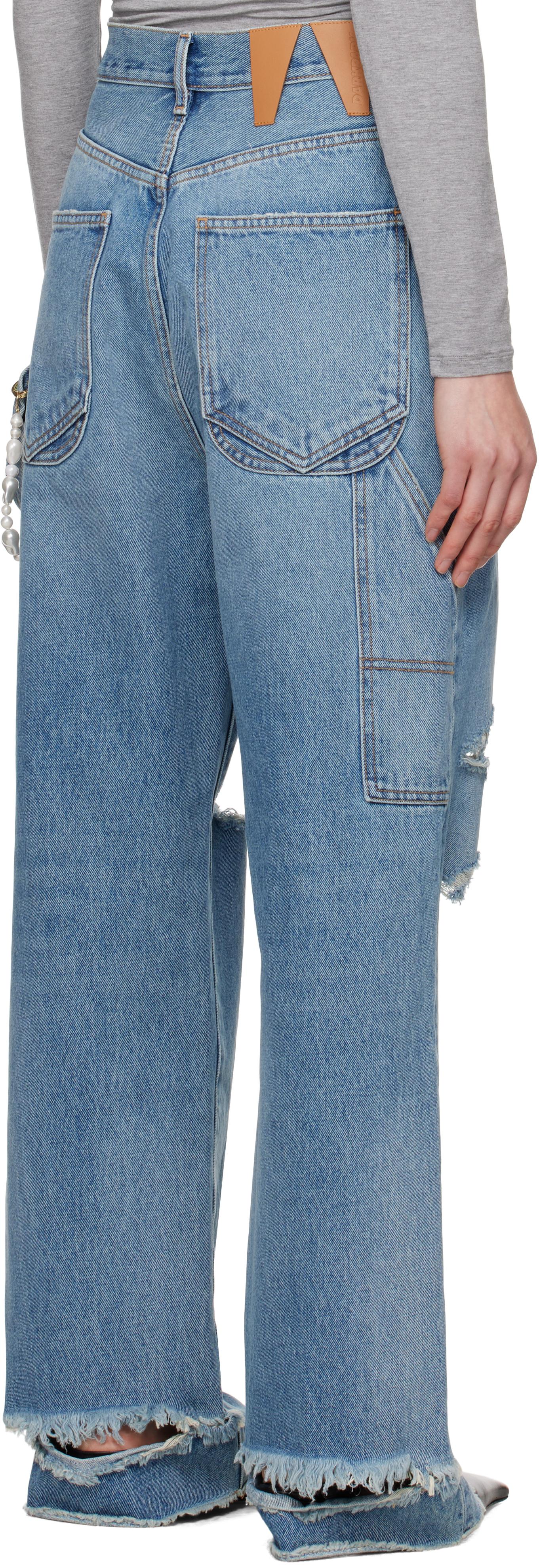 DARKPARK Lisa Chain Adorned Loose Fit Carpenter Jeans in