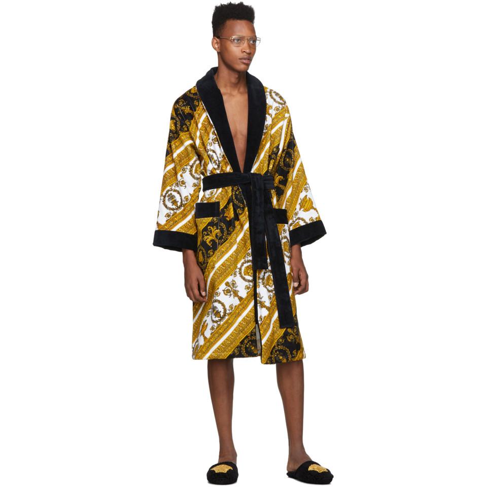 Versace White And Gold I Heart Baroque Robe for Men | Lyst