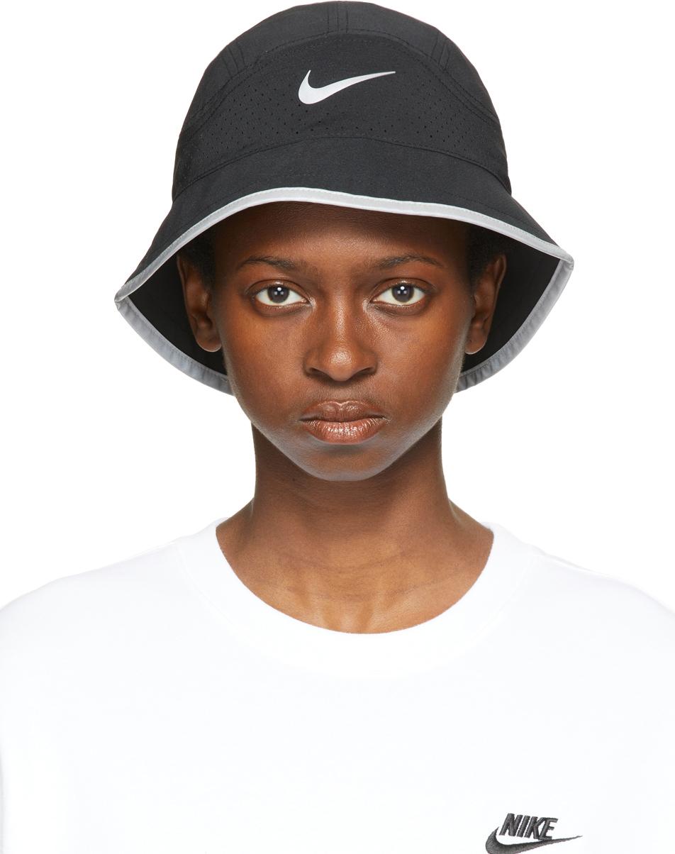 Nike Perforated Running Bucket Hat in Black | Lyst