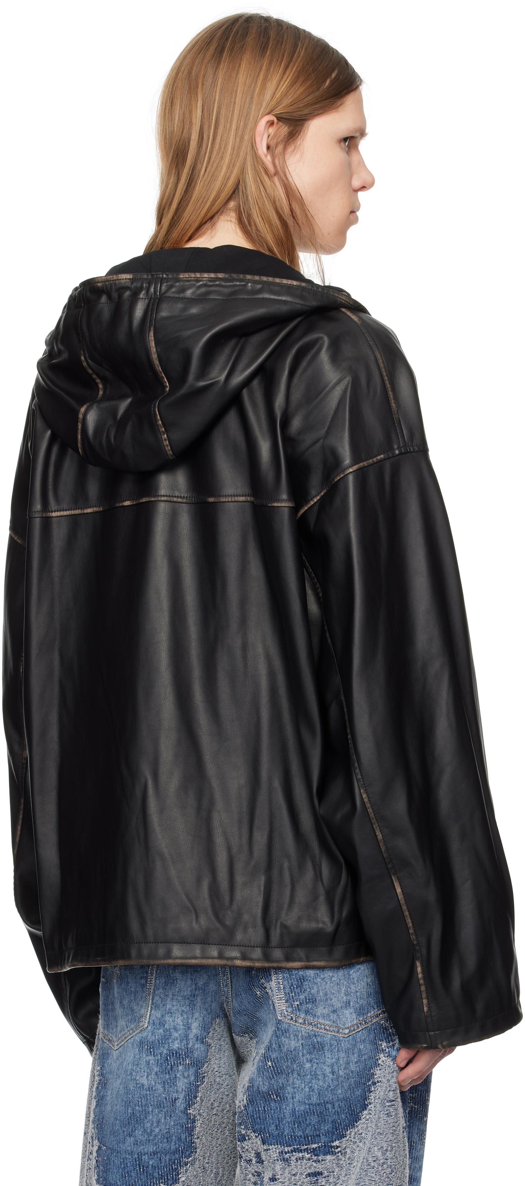 DIESEL J-Antilフェイクレザージップアップジャケット メンズ DIESEL ブラック J-Antil フェイクレザー ジャケット ブラック