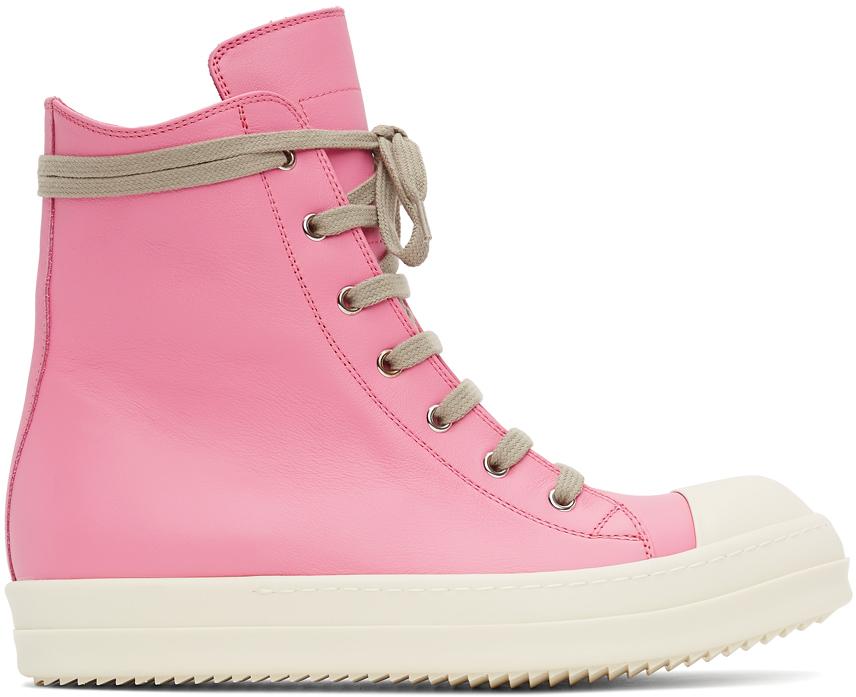 Rick Pink Calfskin High Sneakers for | Lyst