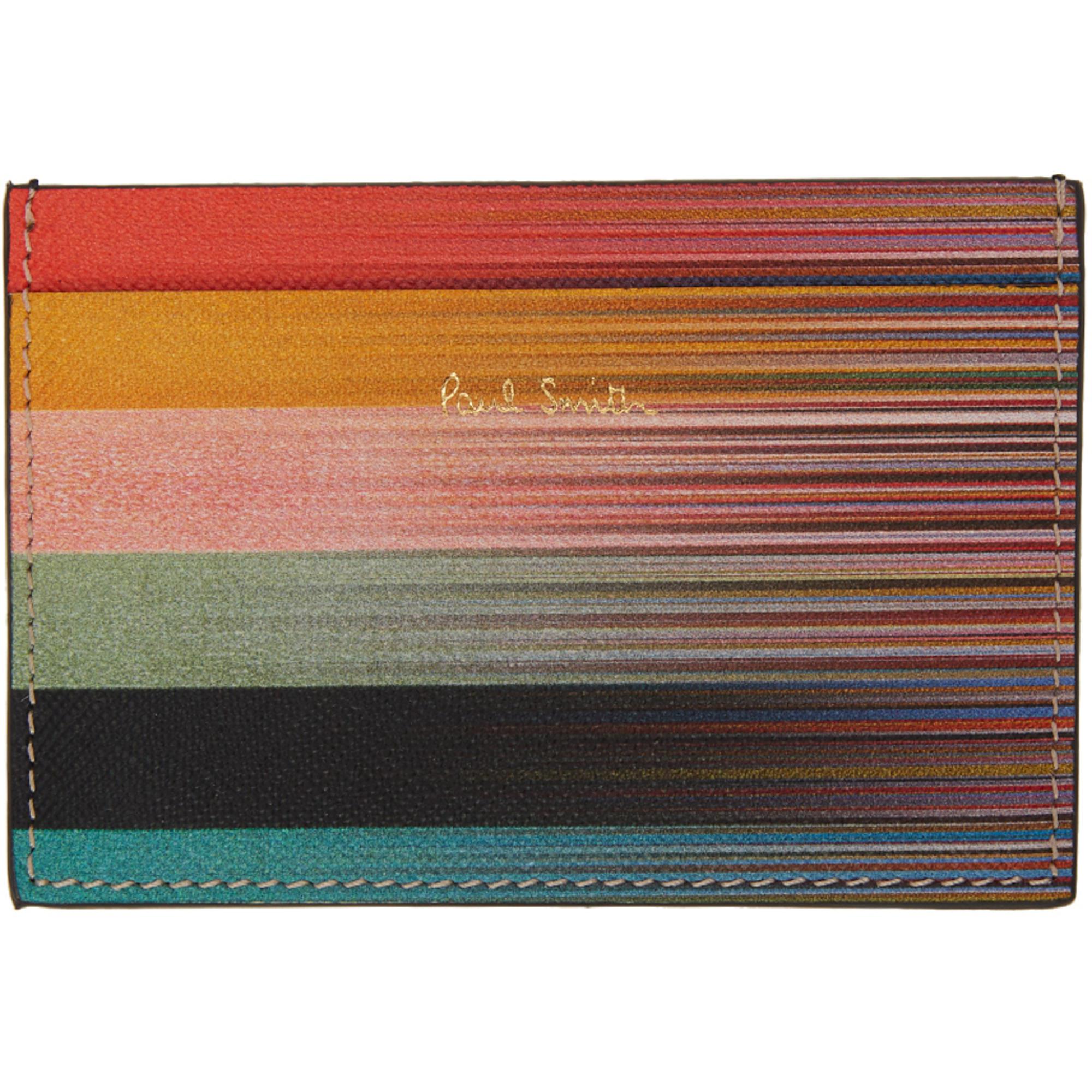 Paul Smith Leather Multicolor Artist Stripe Card Holder for Men - Lyst