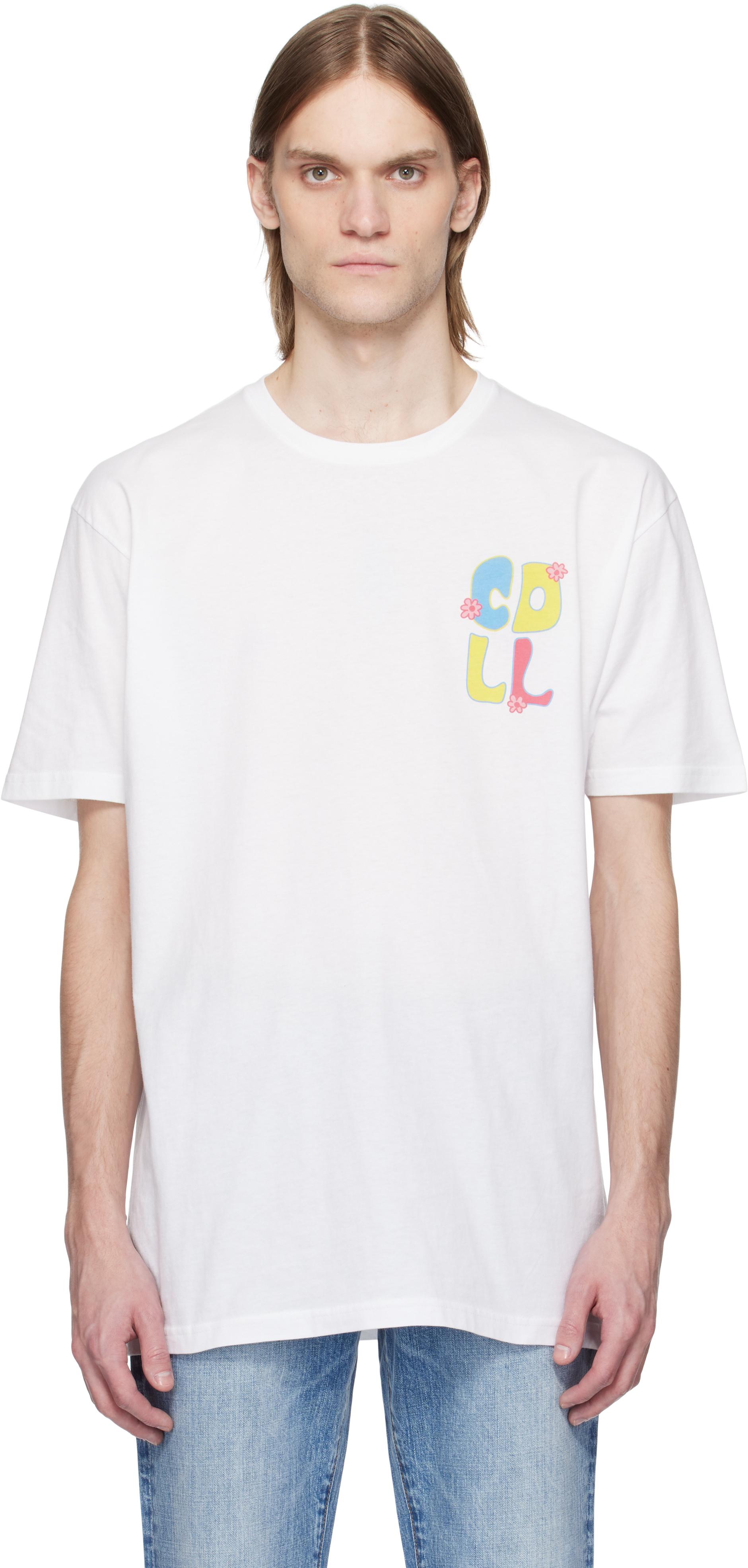 【関税込み】COUT DE LA LIBERTE ホワイト Freddie Tシャツ メンズ Cout de la Liberte ホワイト Freddie Daisy Tシャツ