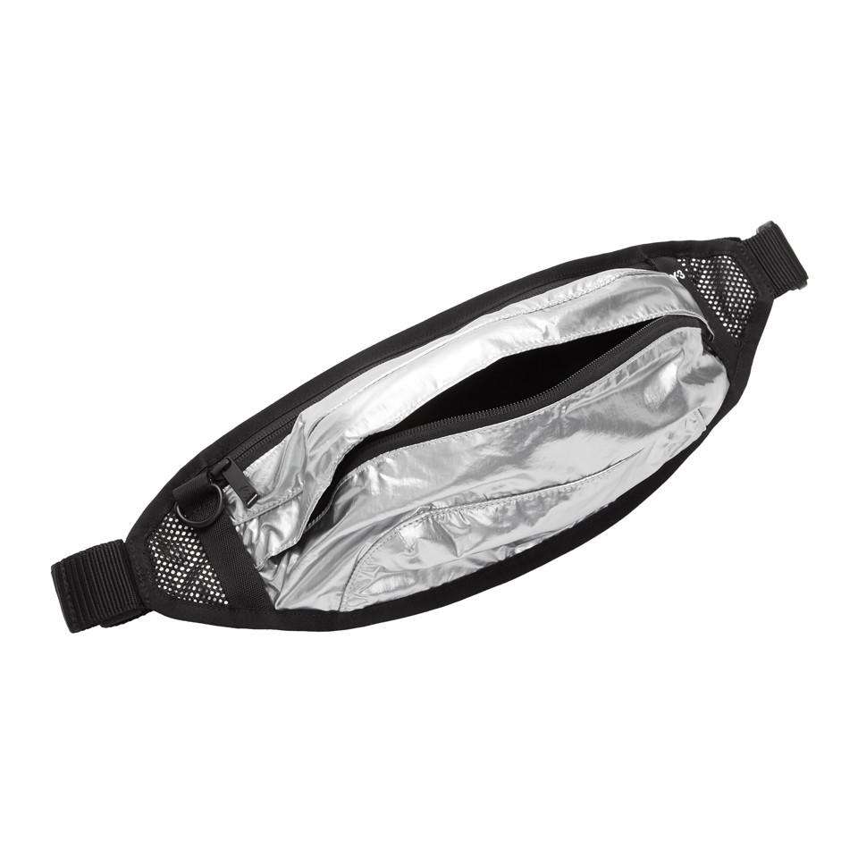 silver waist bag