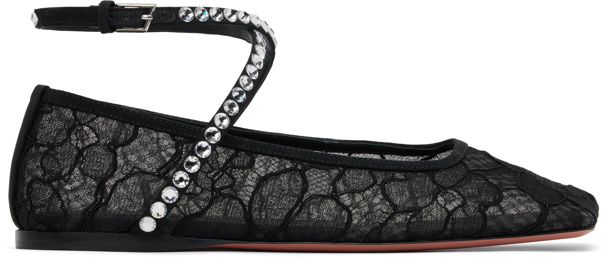 AMINA MUADDI Ane Lace Ballerina Flats in Black | Lyst