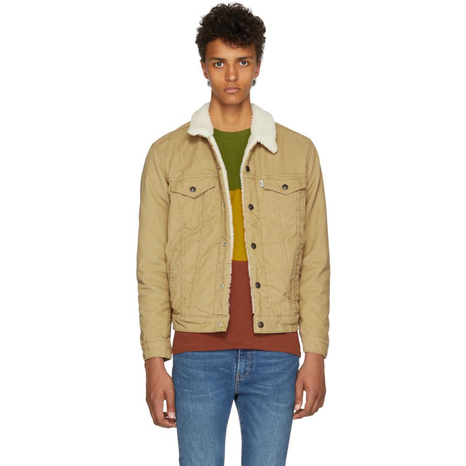 levis sherpa jacket mens beige