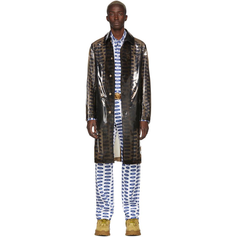 Mens pvc hotsell trench coat