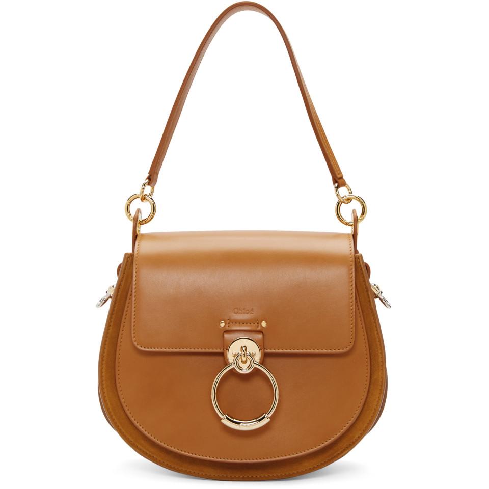 Chloé Brown Leather Small Tess Crossbody Bag, Best Price and Reviews